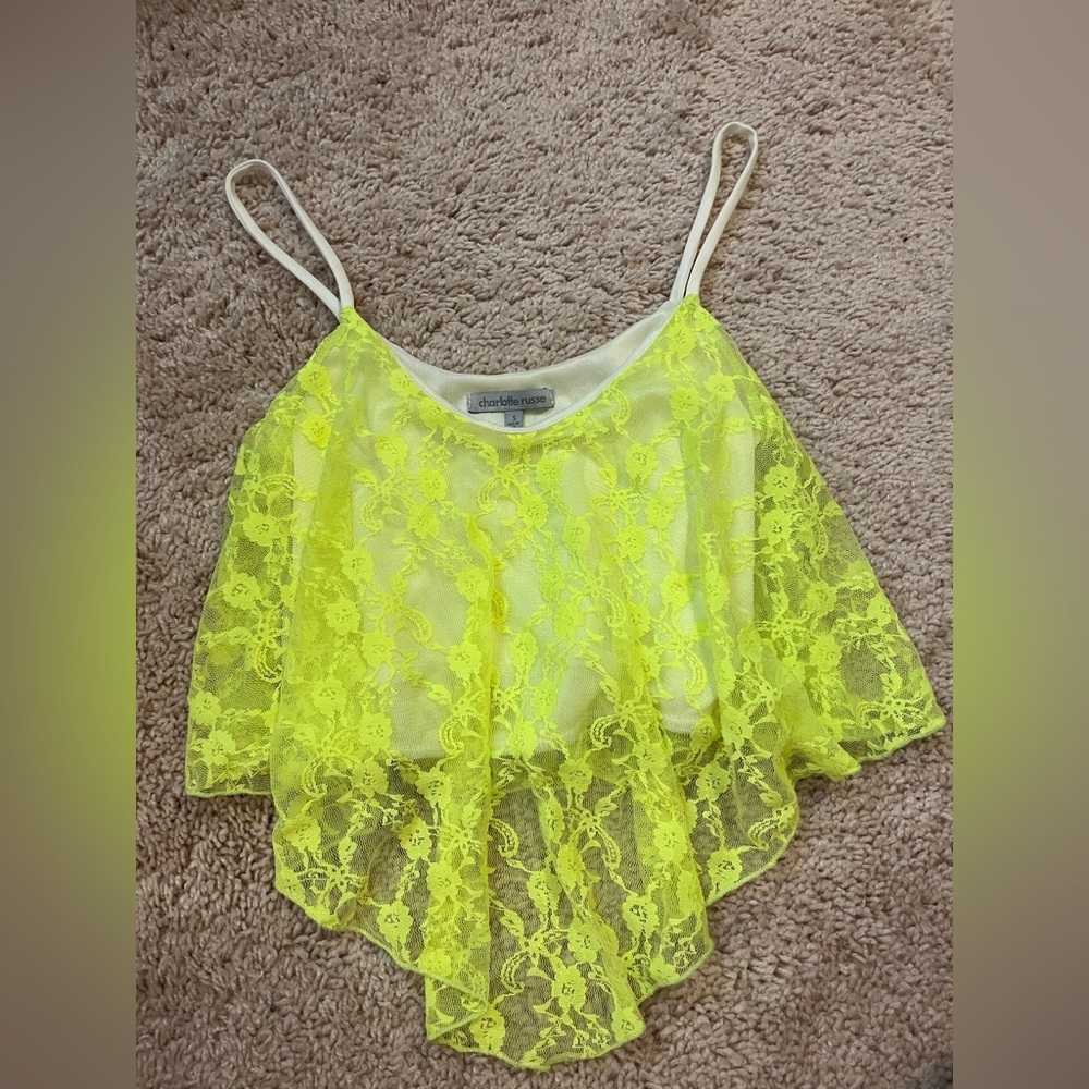 Charlotte Russe neon crop top